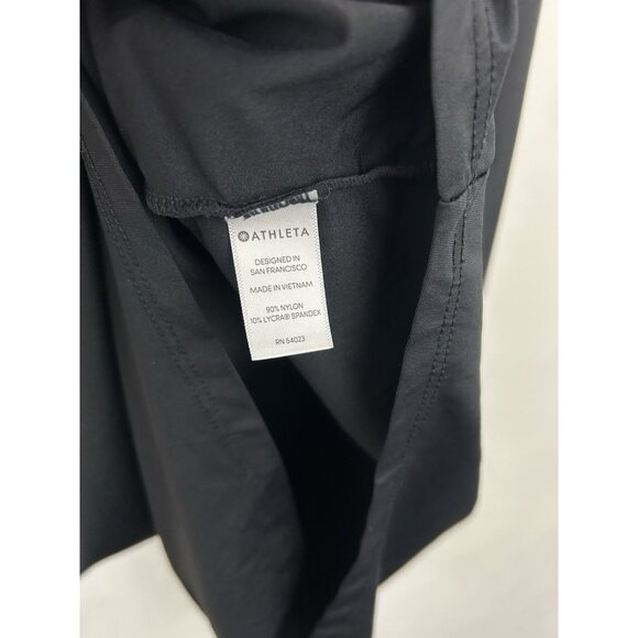 Athleta Sunlover  | Women's Shirt Dress Small  Hilo Asymmetric Black Draped - Picture 13 of 16